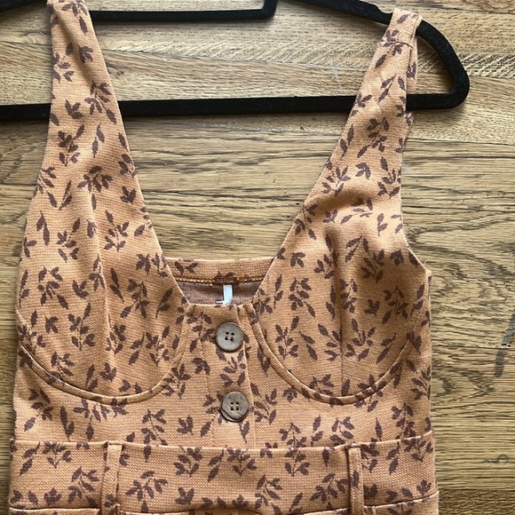 NWT Free People Orange Flowered Jumpsuit - Picture 2 of 3